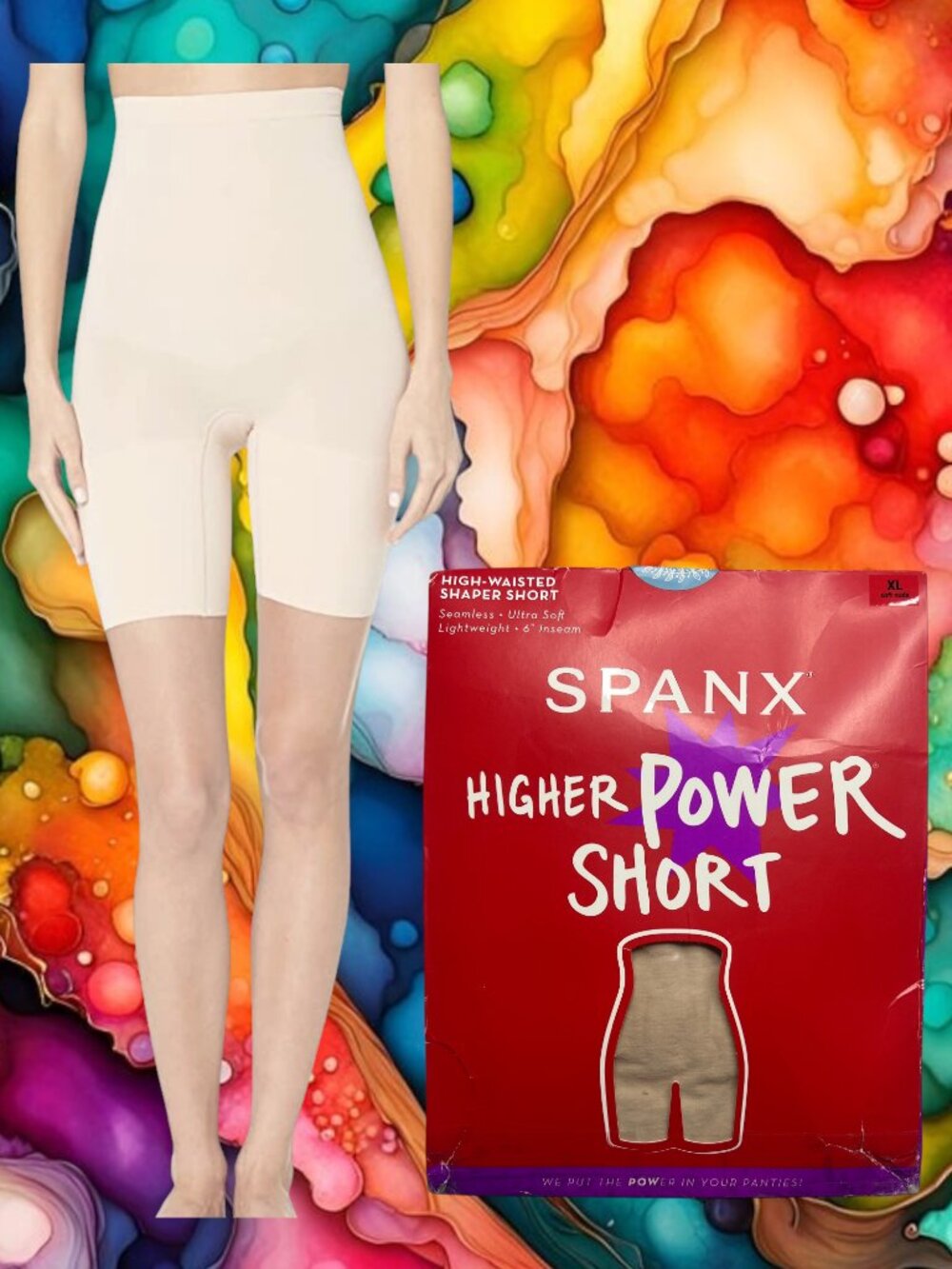New SPANX 2745 Higher Power Short Tummy Control High-Waisted Power Short Nude XL